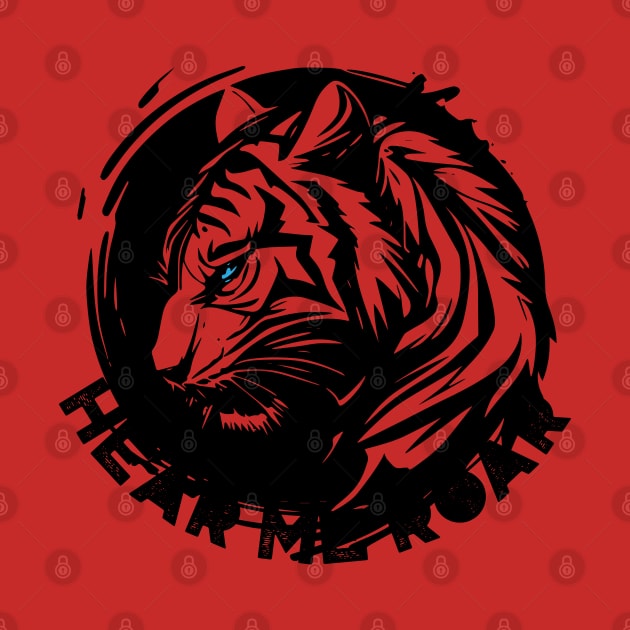 Serious Brave Tiger Face with Text Hear Me Roar Chinese Tiger Year by ActivLife