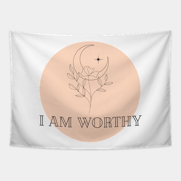 Affirmation Collection - I Am Worthy (Orange) Tapestry by Tanglewood Creations