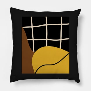 Yellow Shapes Squares Boho Abstract Shapes  Design Pillow