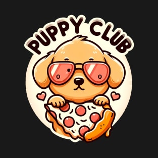 Funny Pizza Cute Dog Lover, Puppy Club T-Shirt