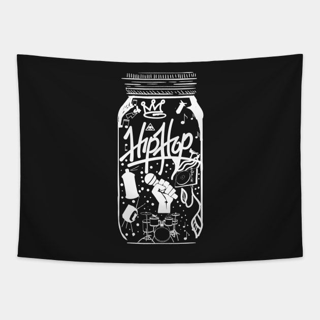 Hip Hop Music In A Jar Tapestry by UNDERGROUNDROOTS