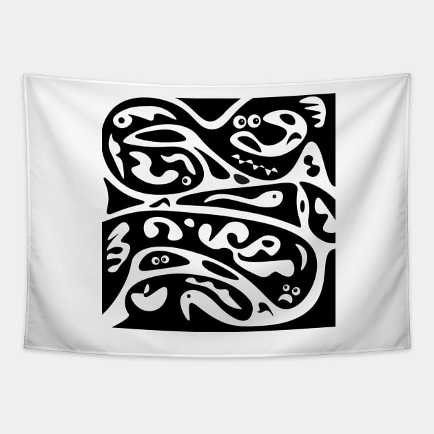 Abstract | Black White | Pop Art Tapestry by williamcuccio