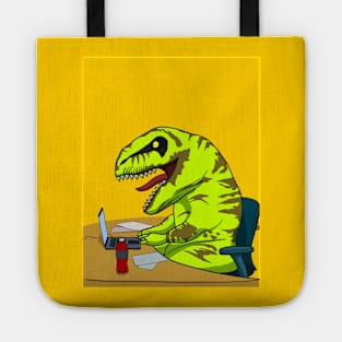 T rex at office Tote