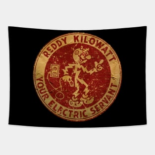 RETRO RED - REDDY KILOWATT YOUR ELECTRIC SERVANT Tapestry