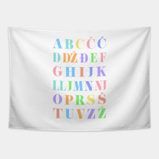 Children's Croatian Alphabet Chart, Croatia Language Chart, Pastel Tapestry