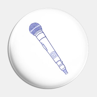 Microphone (Cosmic Cobalt Blue Lines) Analog / Music Pin