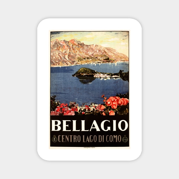 BELLAGIO Lake Como ITALY Holidays Retro Travel Advertising Magnet by vintageposters