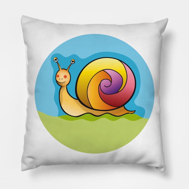 Colorful Snail Pillow by Myrarte