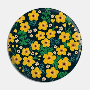 Buttercup garden in yellow and blue Pin
