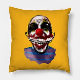 Spiral Smiling Scary Clown Happy Face Halloween Teeth Pillow