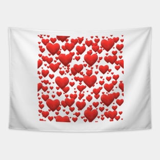 Hearts White Tapestry