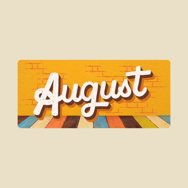 August Month Retro Text by LThings
