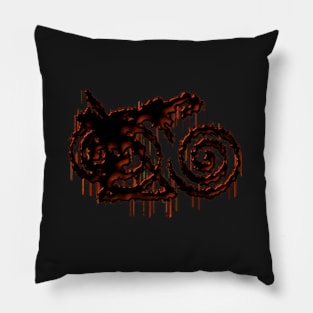 Dark Orange Black Form Pillow