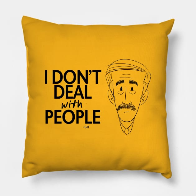 I dont deal with people 2 BLACK Pillow by thatsartfolks