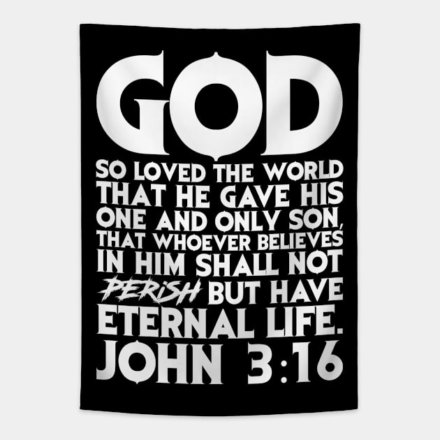 John 3:16 Tapestry by Plushism