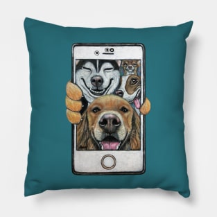 Selfie Dogs Pillow