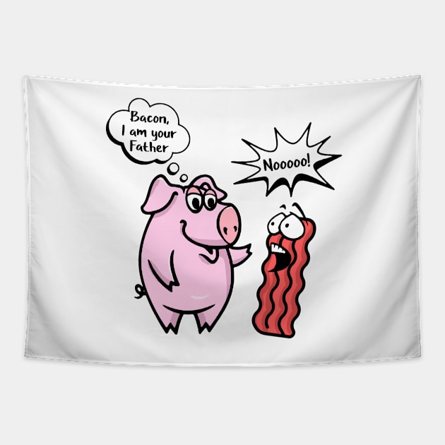 Bacon I'm Your Father Bacon and Pig Tapestry by Mesyo