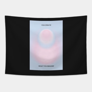 Modern Aesthetic Pink and Blue Gradient Aura Tapestry