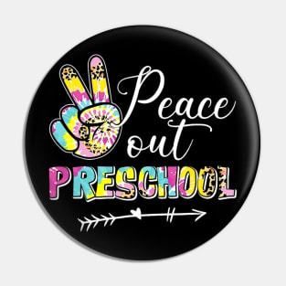 Tie Dye Peace Out Preschool Last Day of School Summer Beach Pin