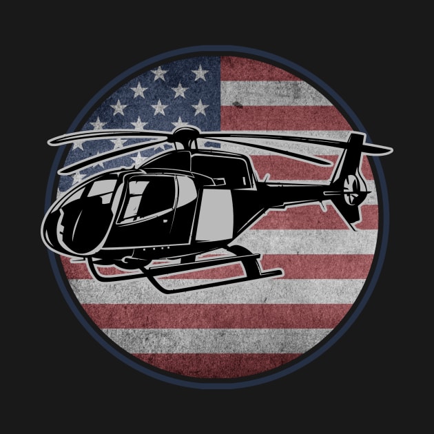 Helicopter Pilot USA American Flag by Visual Vibes