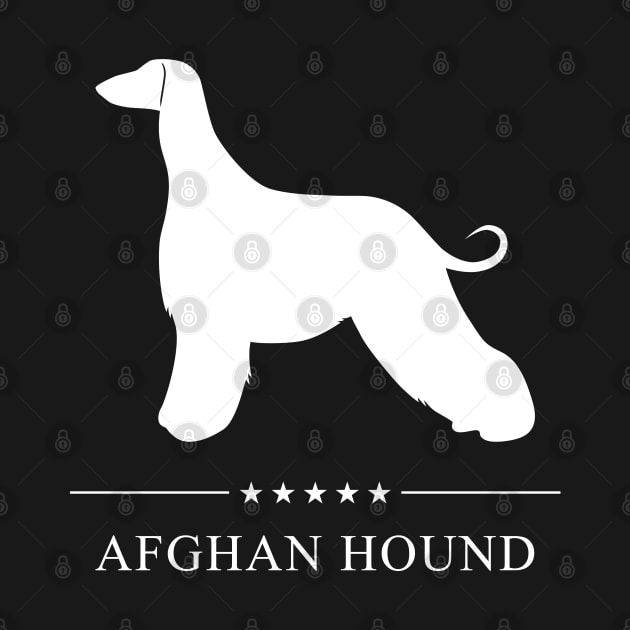 Afghan Hound Dog White Silhouette by millersye