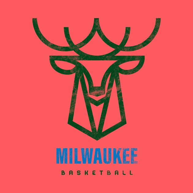 Milwaukee Bucks Modern Logo, Buck Wild Basketball by BooTeeQue