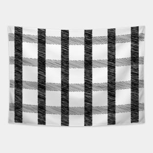 White & Black Buffalo Plaid Tapestry