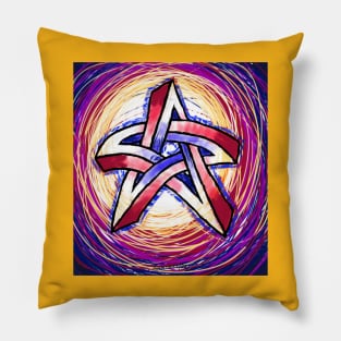 dancing Inter-dimensional Star Electric Rainbow Pillow