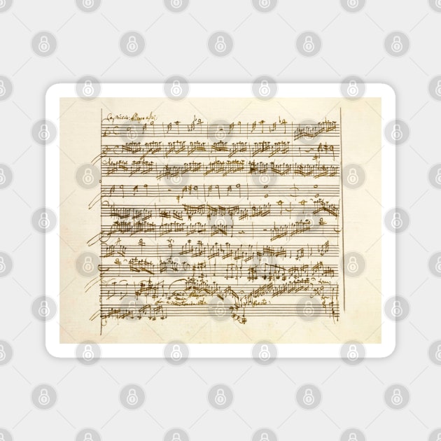 Mozart | Amadeus Mozart original manuscript score Magnet by Musical design