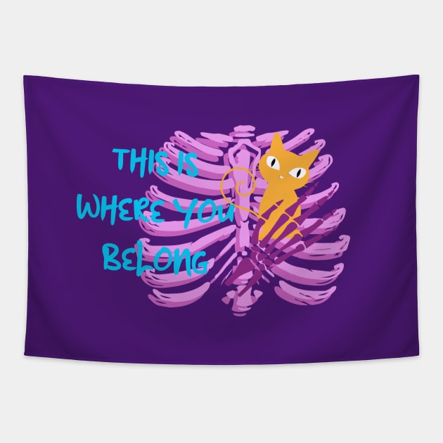 Hey Kitty, This is Where You Belong Tapestry by Heartfeltarts
