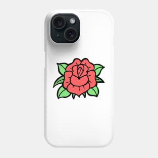 Doodle Red Rose Traditional Tattoo Phone Case