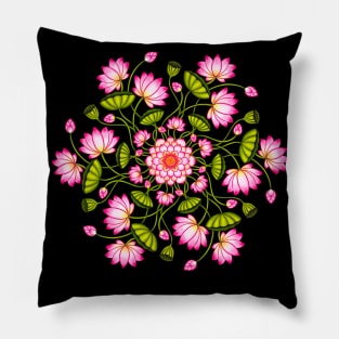 Blooming lotus mandala Pillow