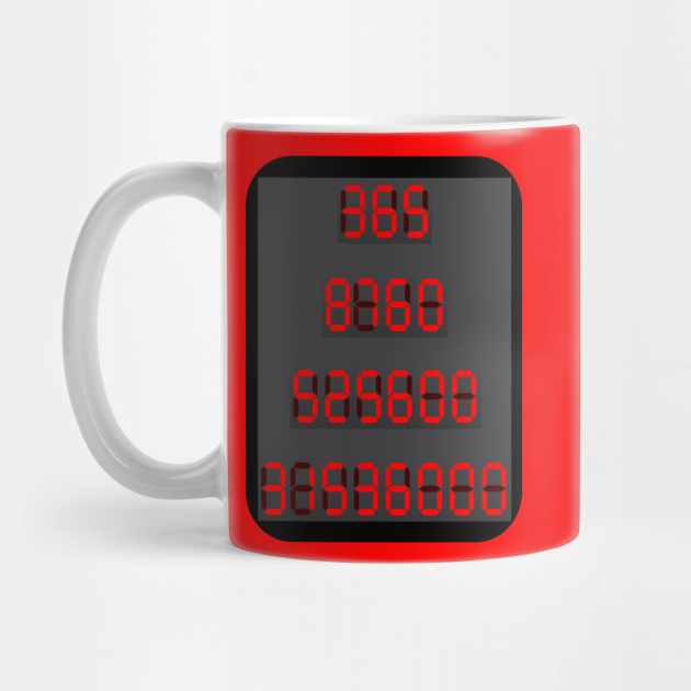 1 Year 365 Days 8760 Hours Minutes Seconds Seconds Mug Teepublic