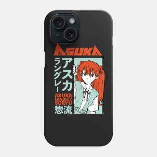 Asuka Langley Aesthetic Edit Orange-Red/ Pastel-Turquoise Phone Case