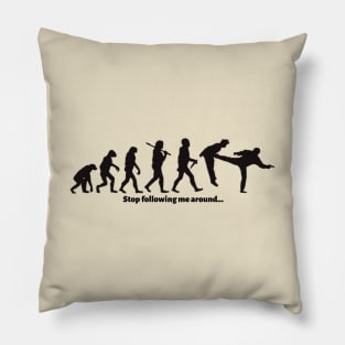 I'm tired of you, stop following me around...evolution Pillow