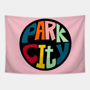 Park City Colors in Black Circle Tapestry