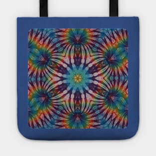 Psychedelic Kaleidoscopic Multi-Color Mandala Number 9 Tote