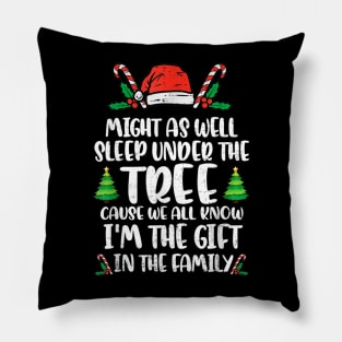 Might Funny As Well Sleep Under The Tree Happy Christmas Pillow