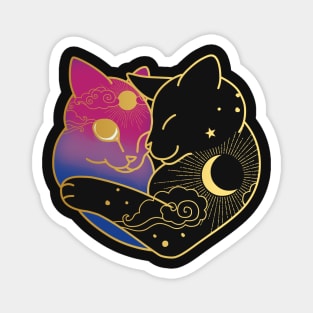 Bisexual Celestial Cat Heart Magnet