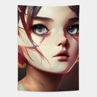 Anime Art Japanese Girl Illustration Design IV Tapestry