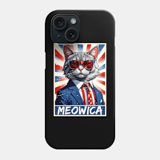 Funny Cat Lovers God Bless Meowica Patriotic 4th of July Phone Case