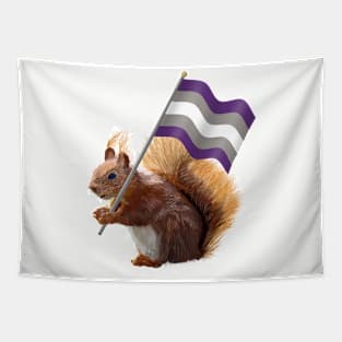 A Red Squirrel with a graysexual pride flag. Tapestry