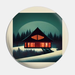 Snowy Cabin Pin