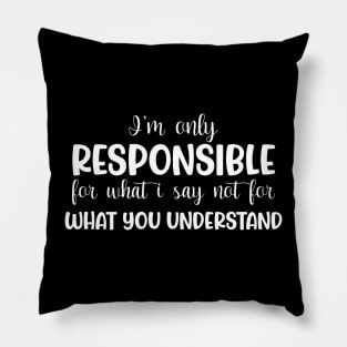 I'm only responsible for what i say, not for what you understand Pillow