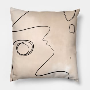 Scandinavian abstract line art Pillow