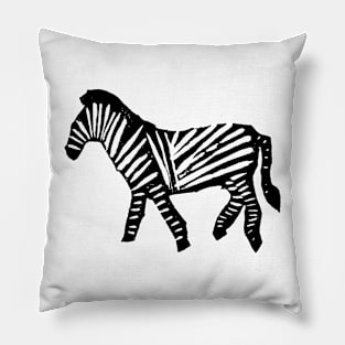 Zebras Pattern in Black and White Pillow