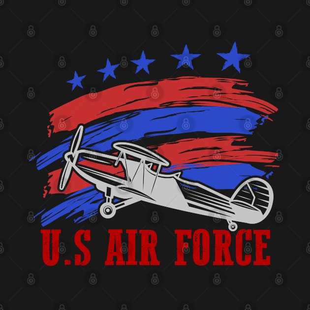 US Flag Airplane Patriotic American Pilot by graphicmeyou