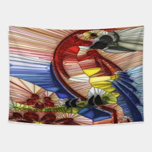 Stand glass Parrot Tapestry