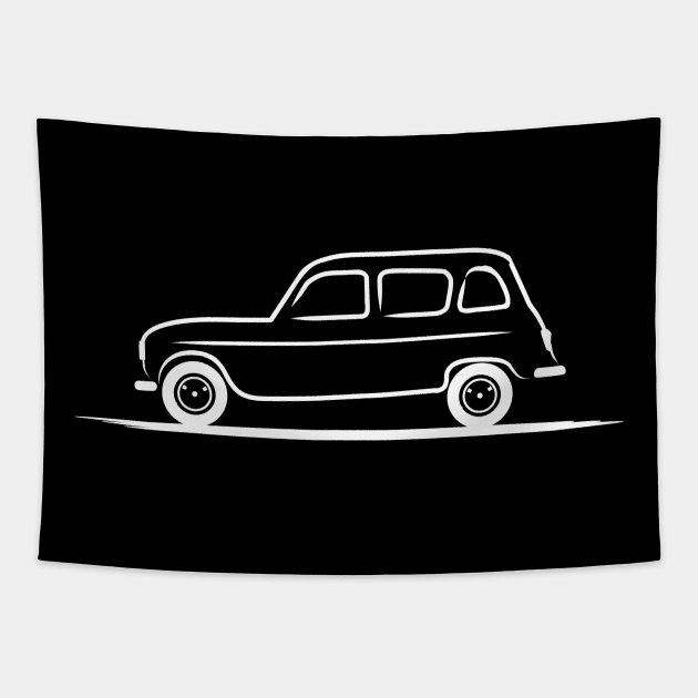 Renault R 4 Renault R4 White Tapestry by PauHanaDesign