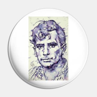 JACK KEROUAC watercolor and ink portrait Pin